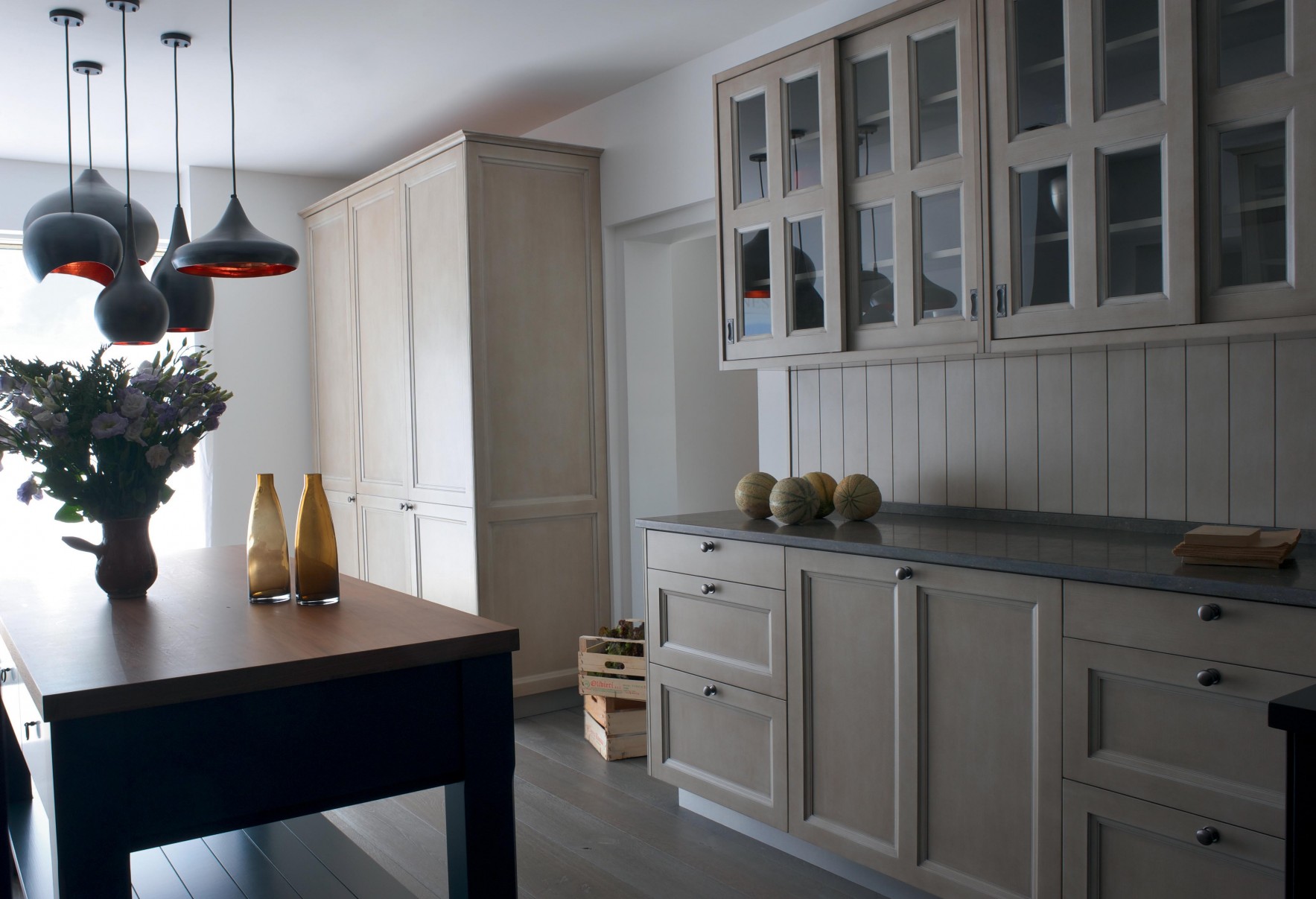 Classic kitchen built in the tradition of fine French cabinetmaking